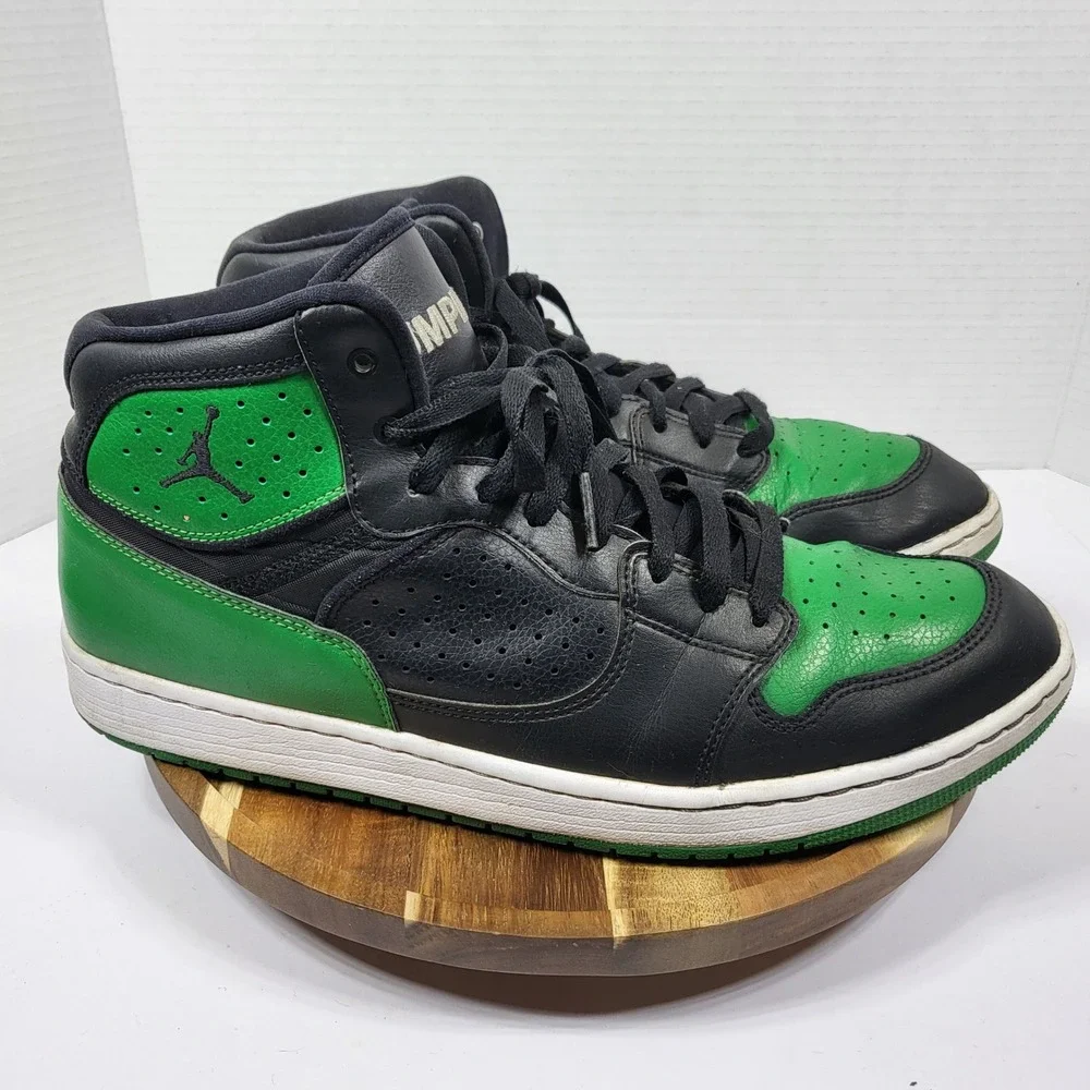 Jordan Access Pine Green Black White Mens 12 AR3762-013 Mid Top Sneakers